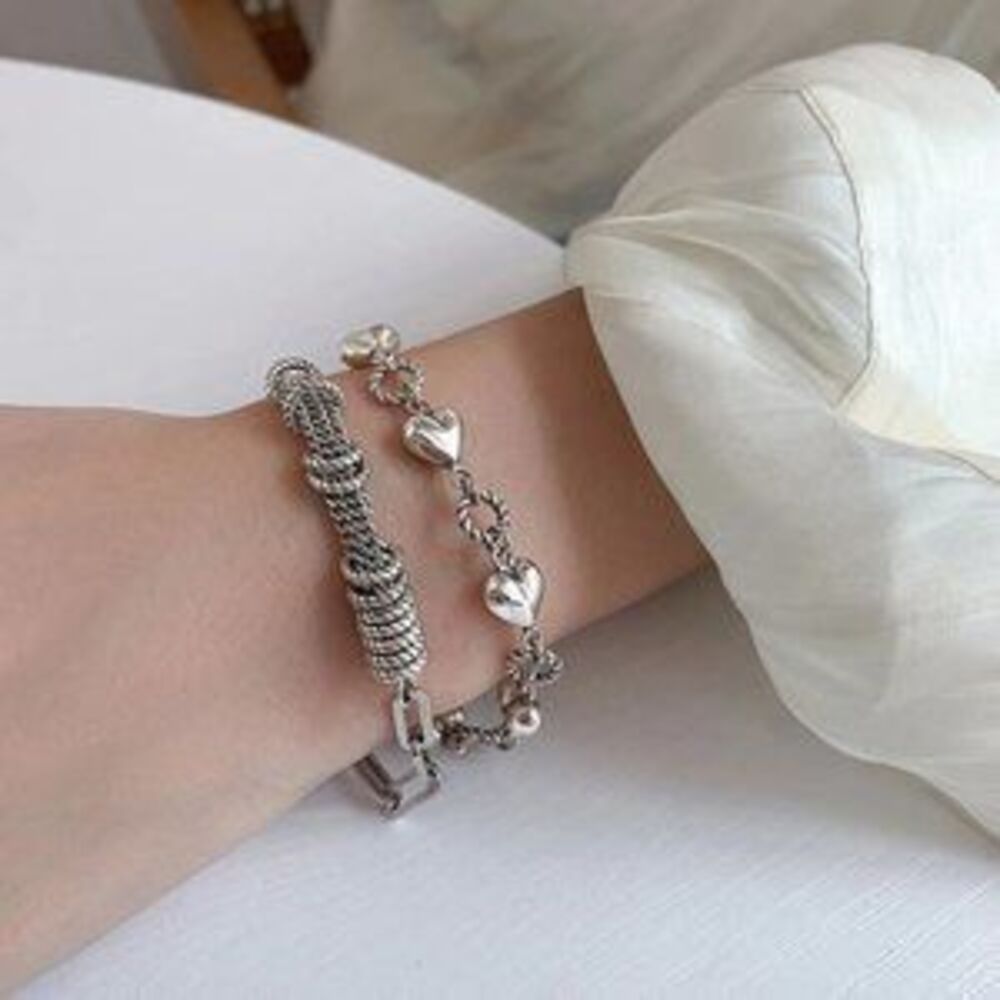 *NEW 925 Sterling Silver Vintage Link Bracelet B - Picture 3 of 5